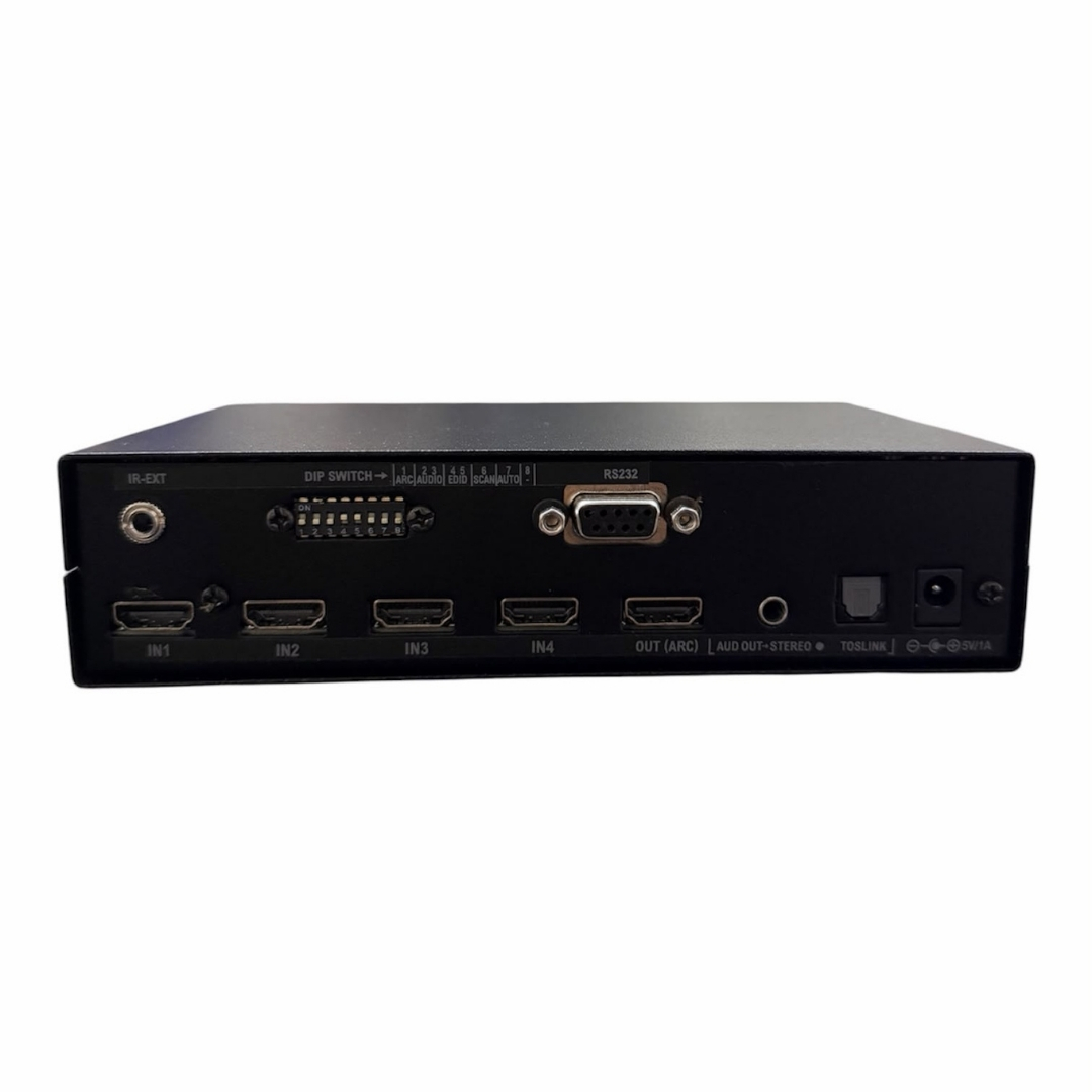 4 In 1 Out HDMI 2.0 Switcher with ARC and Audio Outputs - Image 2